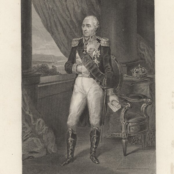 Ferdinand Delannois - Frédéric Auguste Roi de Saxe - Stahlstich - um 1830