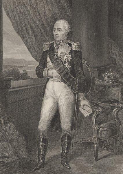 Ferdinand Delannois - Frédéric Auguste Roi de Saxe - Stahlstich - um 1830