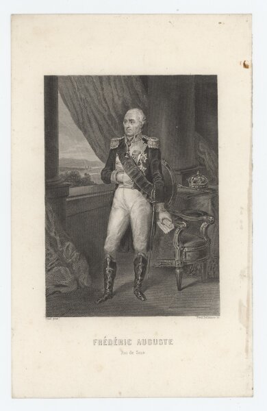 Ferdinand Delannois - Frédéric Auguste Roi de Saxe - Stahlstich - um 1830