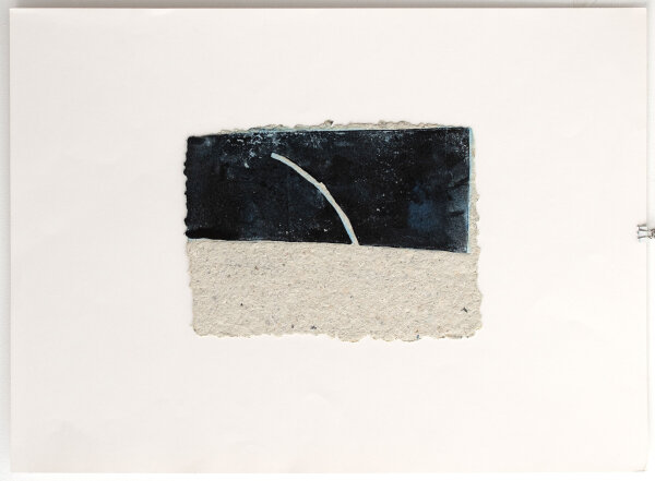 Marion Niessing - Abstrakte Komposition - Farblinolschnitt mit leichter Prägung - 1988