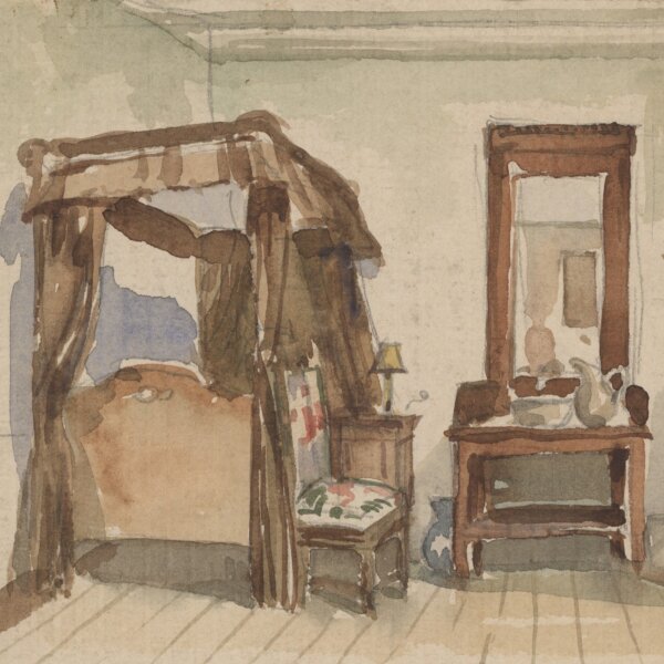 unbekannt - Burg Stolzenfels Interieur - Aquarell - 1943