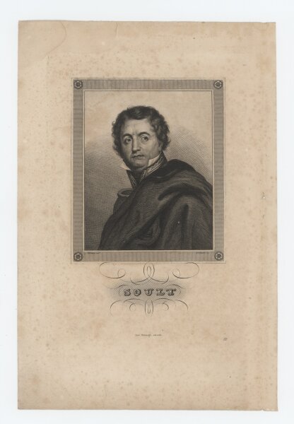 Bibliographisches Institut in Hildburghausen - Bildnis Nicolas Jean-de-Dieu Soult - Stahlstich - um 1850