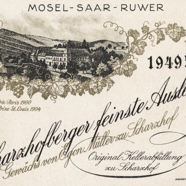 Egon Müller zu Scharzhof - Mosel-Saar-Ruwer 1949r - Offsetdruck - 1940er