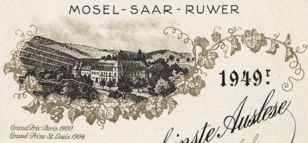 Egon Müller zu Scharzhof - Mosel-Saar-Ruwer 1949r - Offsetdruck - 1940er