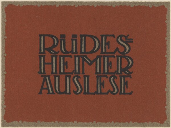 Rüdesheimer Auslese - Weinetikett - Offsetdruck - 1930er?