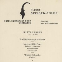 Hotel Schwarzer Bock - Speisekarte - Offsetdruck -...