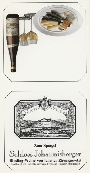 Schloss Johannisberger - Tischaufsteller - Offsetdruck - 1970er?