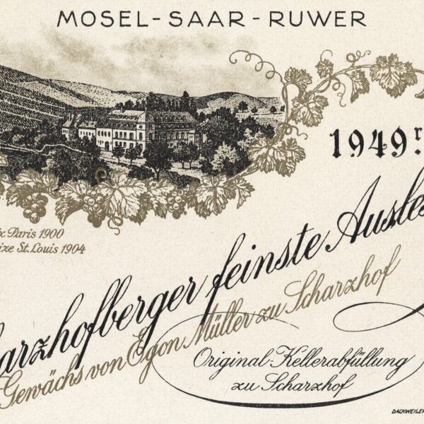 Egon Müller zu Scharzhof - Scharzhof Mosel-Saar-Ruwer 1949r - Offsetdruck - 1940er