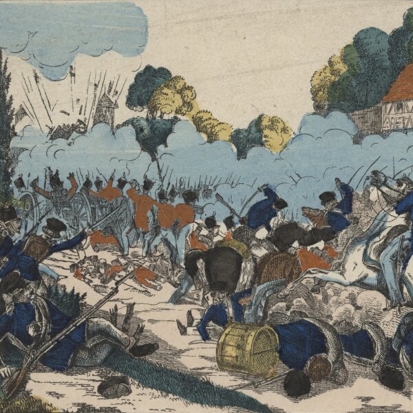 Unbekannt - Der Überfall des General Lopez auf Cuba - Handkolorierte Lithografie - um 1855