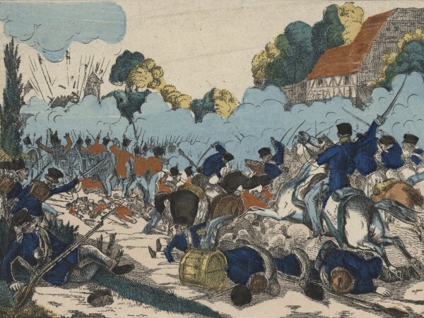 Unbekannt - Der Überfall des General Lopez auf Cuba - Handkolorierte Lithografie - um 1855