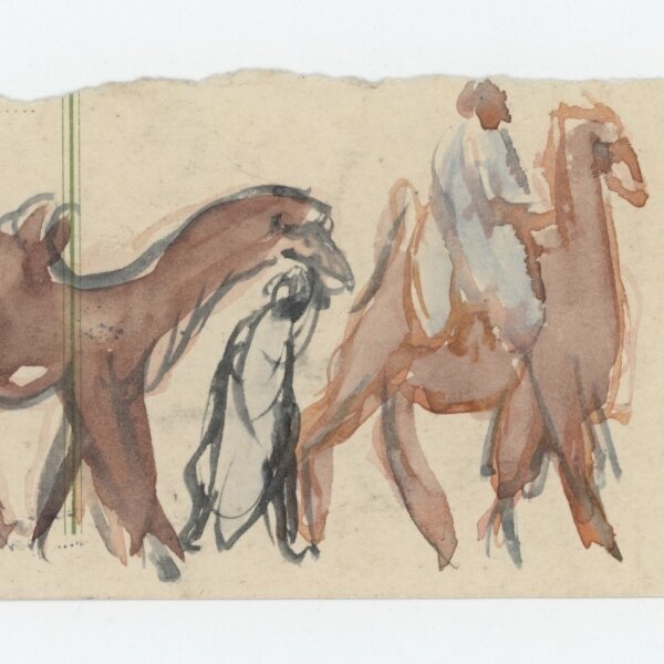 unbekannt - Karawane - Aquarell - Anfang 20. Jhd