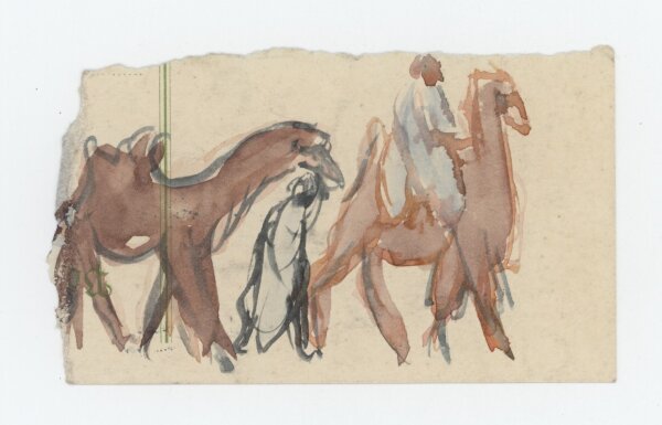 unbekannt - Karawane - Aquarell - Anfang 20. Jhd