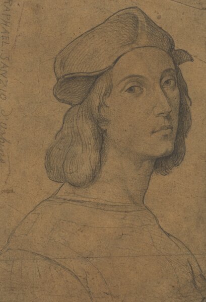 unbekannt - Bildnis Raphael Sanzio da Urbino - Bleistiftzeichnung - um 1900