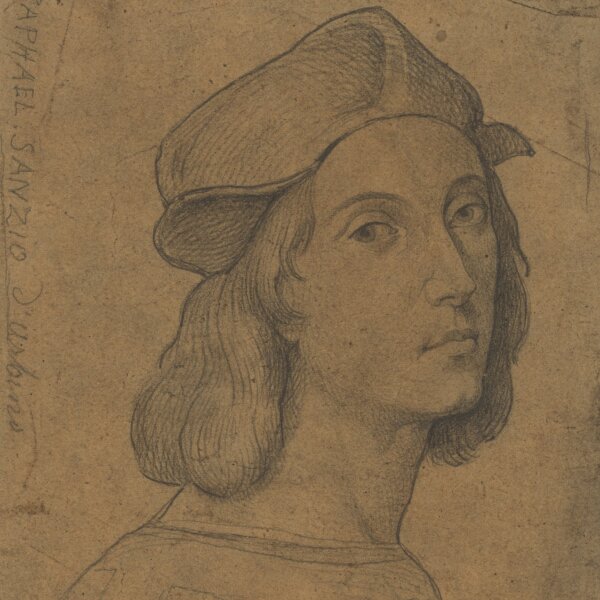 unbekannt - Bildnis Raphael Sanzio da Urbino - Bleistiftzeichnung - um 1900