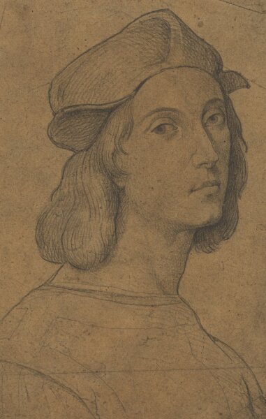 unbekannt - Bildnis Raphael Sanzio da Urbino - Bleistiftzeichnung - um 1900
