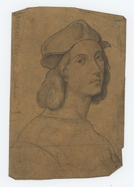 unbekannt - Bildnis Raphael Sanzio da Urbino - Bleistiftzeichnung - um 1900