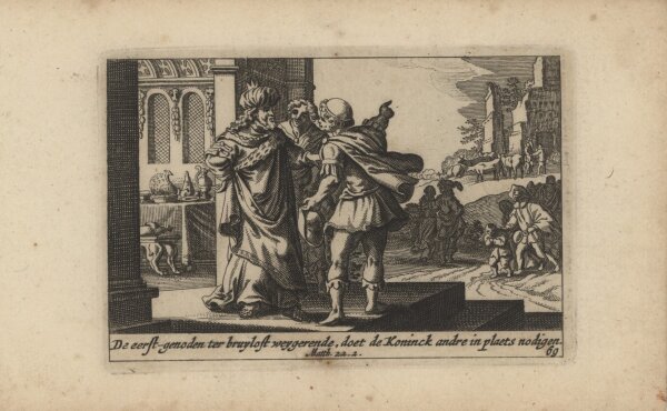 Pieter Hendriksz Schut - Illustration zu Matthäus 22,2 - Kupferstich - um 1660