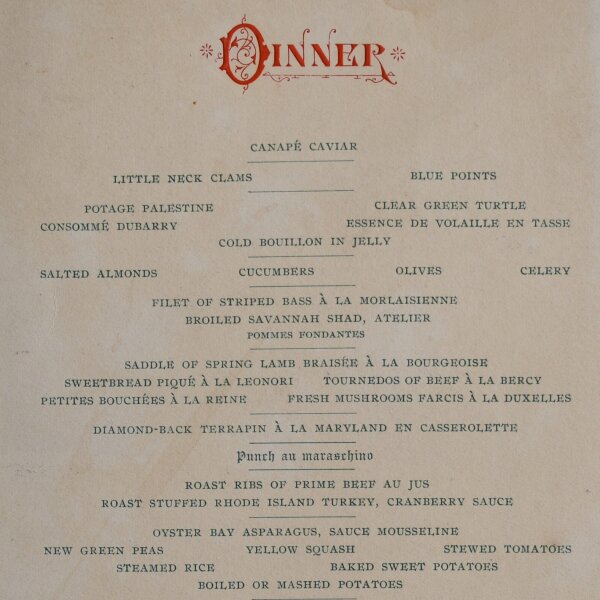 Unbekannt - Menükarte Dinner - Offsetdruck - 25.12.1904