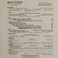 Hotel La Salle New York - Menukarte A la Carte -...