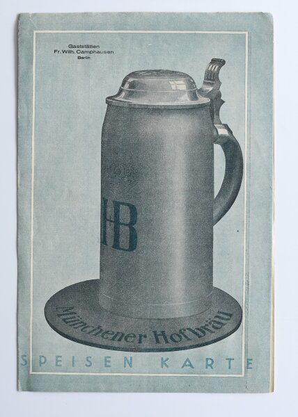 Münchener Hofbräu Berlin - Speisen-Karte - Offsetdruck - 23.6.1930