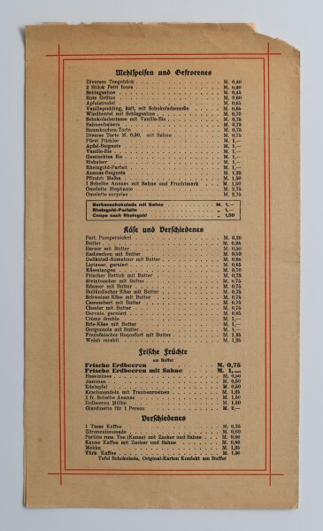 Weinhaus Rheingold Berlin - Menükarte - Offsetdruck - 23.6.1930