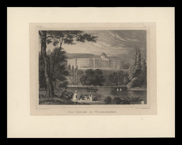 A. Wenderoth - das Schloss zu Wilhelmshöhe - Stahlstich - um 1840