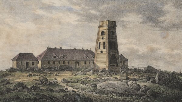 Nehse - Das Brockenhaus - Stahlstich - um 1850