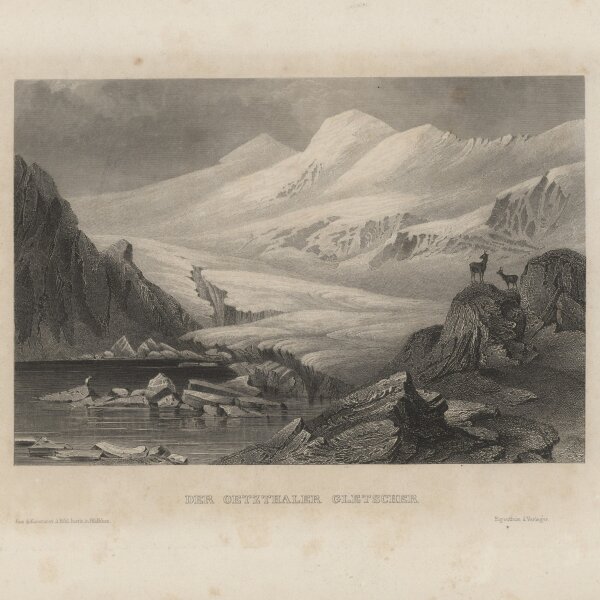 Unbekannt - Der Oetzthaler Gletscher - Stahlstich - um 1860