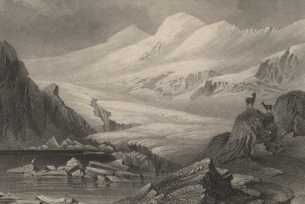 Unbekannt - Der Oetzthaler Gletscher - Stahlstich - um 1860