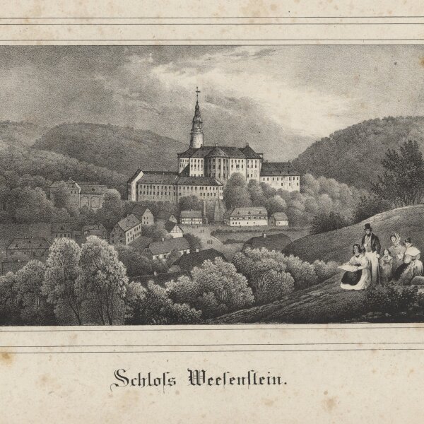 Unbekannt - Schloss Weesenstein - Stahlstich - um 1840