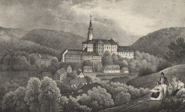 Unbekannt - Schloss Weesenstein - Stahlstich - um 1840
