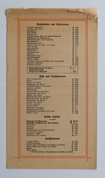 Weinhaus Rheingold Berlin - Menükarte - Offsetdruck - 23.6.1930