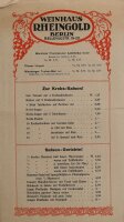 Weinhaus Rheingold Berlin - Menükarte - Offsetdruck...