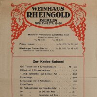 Weinhaus Rheingold Berlin - Menükarte - Offsetdruck...