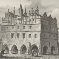 Adolf Fesca - Stadt-Rathaus zu Leitmeritz - Stahlstich -...