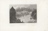 Carl Reiss - Der Traunfall - Stahlstich - 1. Hälfte...