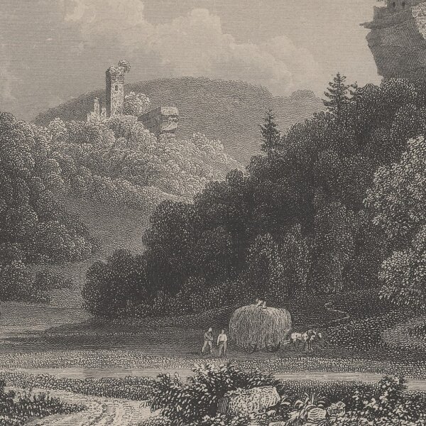 Frommel & Winkles nach Theodor Verhas - Spangenberg und Erfenstein - Stahlstich - 1. Hälfte 19. Jhd.