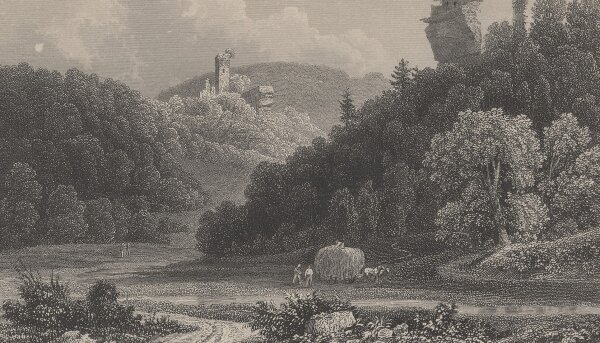 Frommel & Winkles nach Theodor Verhas - Spangenberg und Erfenstein - Stahlstich - 1. Hälfte 19. Jhd.