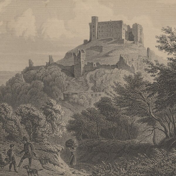 Franz Hablitschek - Die Maxburg in der Pfalz - Das Hambacher Schloss - Stahlstich - 1. Hälfte 19. Jhd.