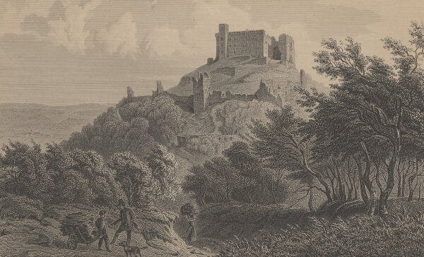 Franz Hablitschek - Die Maxburg in der Pfalz - Das Hambacher Schloss - Stahlstich - 1. Hälfte 19. Jhd.