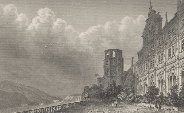 Friedrich Foltz - Heidelberg und seine Umgebung - Stahlstich - 1. Hälfte 19. Jhd.