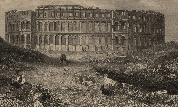 Unbekannt - Amphitheater bei Pula - Stahlstich - um 1850
