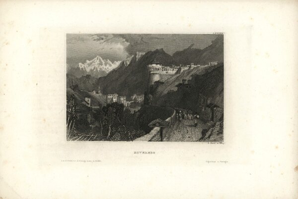 Ludwig Daut - Roveredo Schweiz - Stahlstich - um 1850