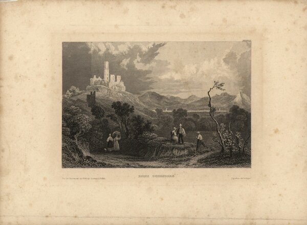 Unbekannt - Ruine Godesberg - Stahlstich - um 1850