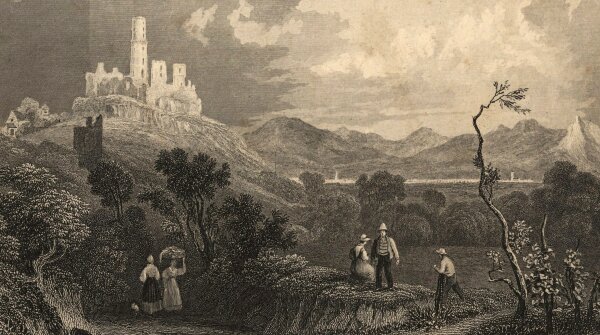 Unbekannt - Ruine Godesberg - Stahlstich - um 1850