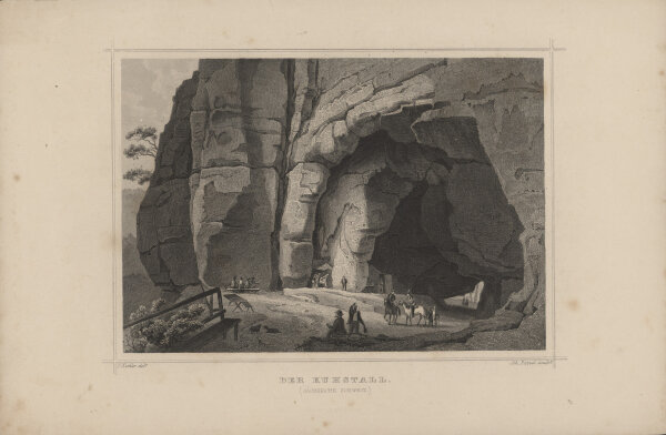 Johann Poppel - Der Kuhstall - Stahlstich - um 1840