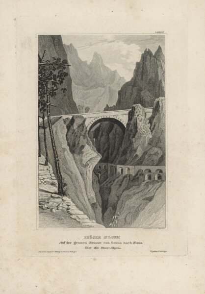 Johann Georg Martini - Brücke St. Loius - Stahlstich - 1835