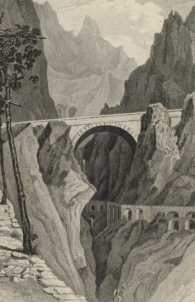 Johann Georg Martini - Brücke St. Loius - Stahlstich - 1835