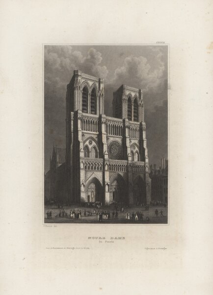 Kunstanstalt des bibliographischen Instituts, Hildburghausen - Notre Dame - Stahlstich - um 1850