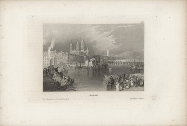 Kunstanstalt des bibliographischen Instituts, Hildburghausen - Rouen - Stahlstich - um 1835